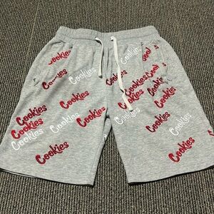 Cookies Triple Beam Grey Embroidered Jogger Fleece shorts sz. S Zumiez